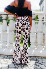 Lavender Leopard Print Stretchy Super Flare Bell Bottoms