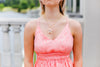 Peach Silk Ruffle Tank Top