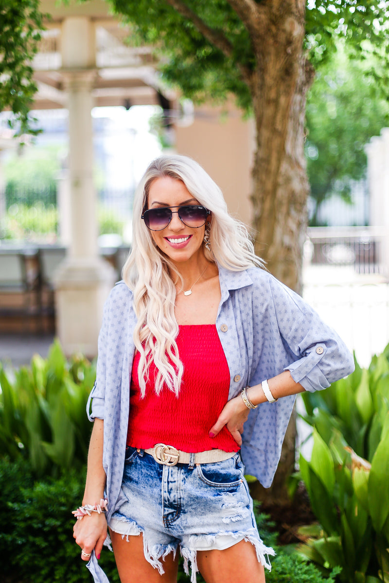 Red Smocked Tube Top - Shop Kendry Collection Boutique