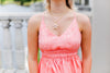 Peach Silk Ruffle Tank Top