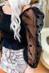 Black Polka Dot Mesh Long Sleeve Top - Shop Kendry Collection Boutique