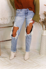Sadie Distressed Boyfriend Jeans - Shop Kendry Collection Boutique