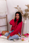 Fuchsia Pink Turtleneck Side Slit Sweater - Kendry Collection Boutique