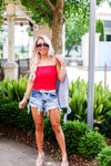 Red Smocked Tube Top - Shop Kendry Collection Boutique