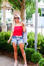 Red Smocked Tube Top - Shop Kendry Collection Boutique