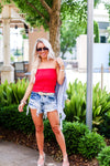 Red Smocked Tube Top - Shop Kendry Collection Boutique