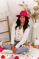 Cream Button Down V-Neck Cardigan - Shop Kendry Collection Boutique