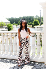 Lavender Leopard Print Stretchy Super Flare Bell Bottoms