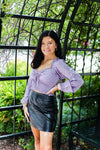 Lavender Silky Smocked Long Sleeve Top - Kendry Collection Boutique