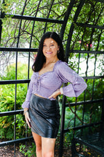 Lavender Silky Smocked Long Sleeve Top - Kendry Collection Boutique