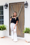 Black Open Back Ruffle Blouse - Kendry Collection Boutique