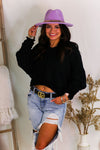 Black Chenille Wide Neck Sweater - Shop Kendry Collection Boutique