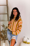Peach Striped Knit Sweater - Shop Kendry Collection Boutique