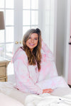Pink Tie Dye Drawstring Jogger Pants
