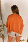 Orange Wide Neck Knit Sweater - Kendry Collection Boutique