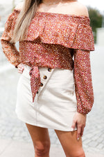 Off The Shoulder Rust Crop Top - Shop Kendry Collection Boutique