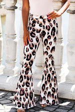 Lavender Leopard Print Stretchy Super Flare Bell Bottoms