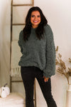 Sage Green Fluffy Popcorn Texture Sweater - Kendry Collection Boutique