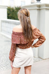 Off The Shoulder Rust Crop Top - Shop Kendry Collection Boutique