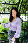 Lavender Silky Smocked Long Sleeve Top - Kendry Collection Boutique