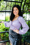 Lavender Silky Smocked Long Sleeve Top - Kendry Collection Boutique
