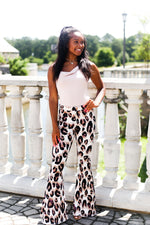 Lavender Leopard Print Stretchy Super Flare Bell Bottoms