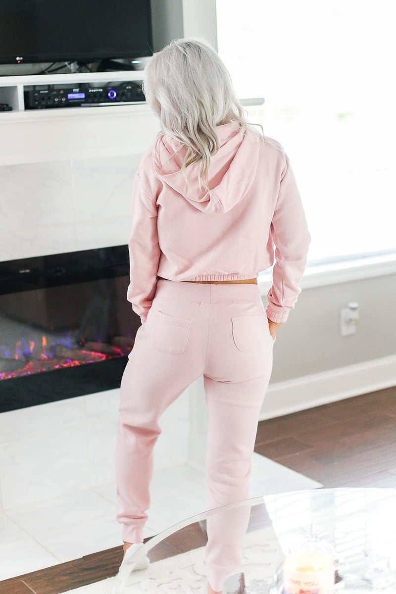 Pink Drawstring Jogger Pants