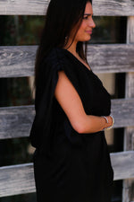 Black Drape Top Midi Dress - Kendry Collection Boutique 
