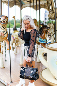 Black Polka Dot Mesh Long Sleeve Top - Shop Kendry Collection Boutique