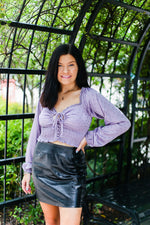 Lavender Silky Smocked Long Sleeve Top - Kendry Collection Boutique