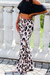 Lavender Leopard Print Stretchy Super Flare Bell Bottoms