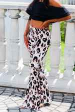 Lavender Leopard Print Stretchy Super Flare Bell Bottoms