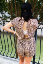 Cheetah Print Front Knot Romper - Kendry Collection Online Boutique