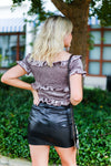 Mocha Velvet Ruffle Smocked Top - Shop Kendry Collection Boutique
