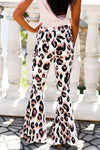 Lavender Leopard Print Stretchy Super Flare Bell Bottoms