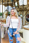 White Polka Dot Mesh Long Sleeve Top - Kendry Collection Boutique