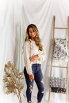 Oatmeal Long Sleeve High Low Waffle Top - Kendry Collection Boutique